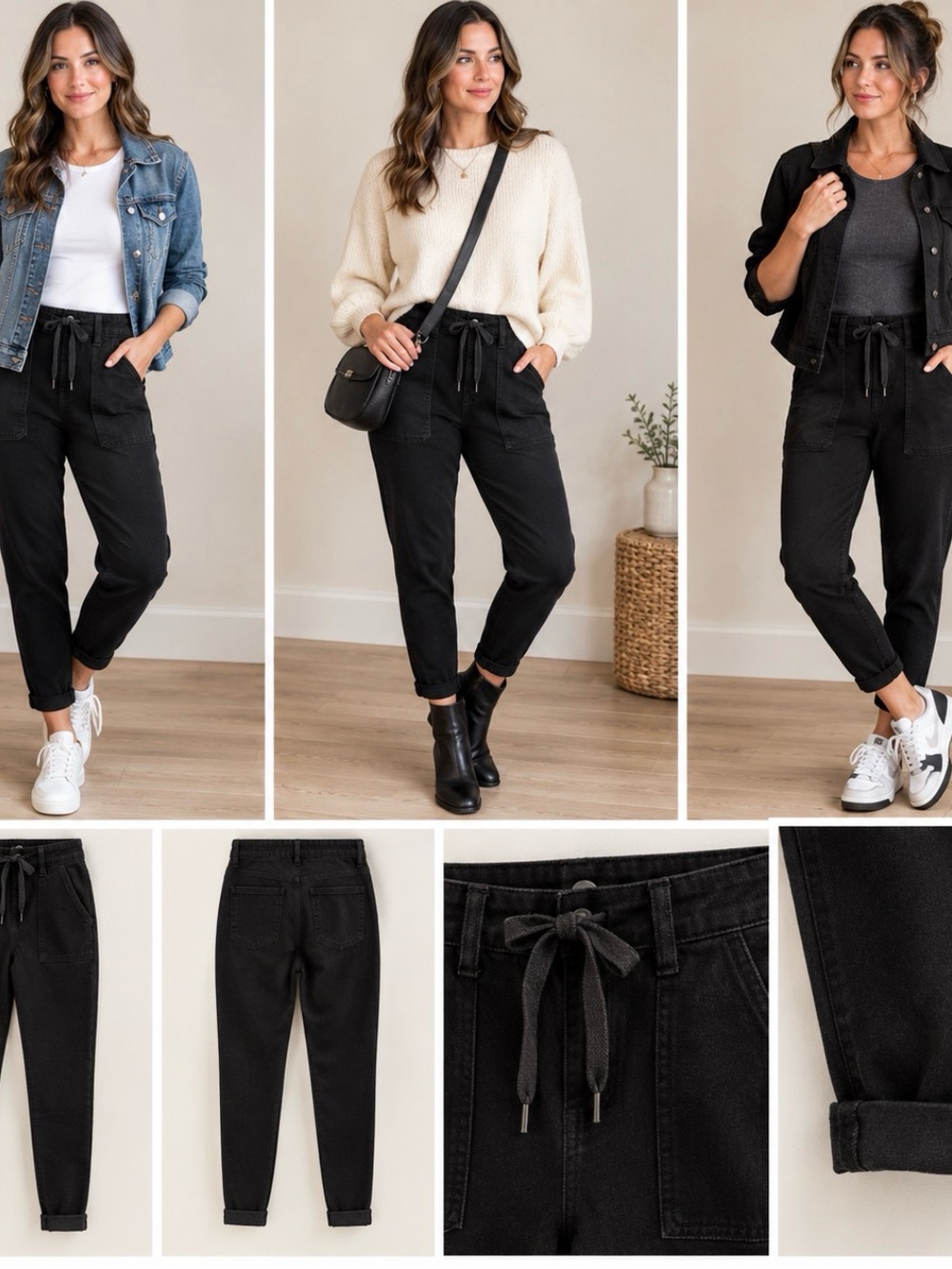 Judy Blue Black Drawstring Jogger Pants